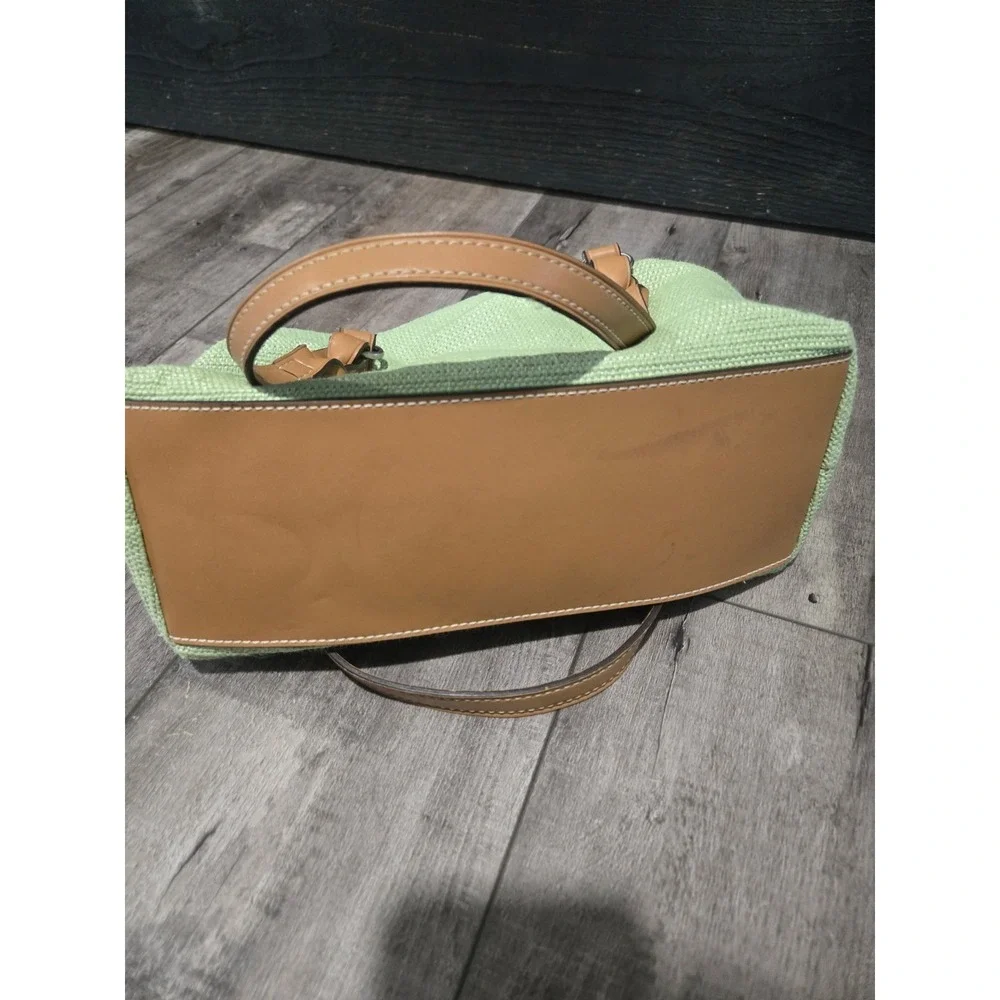 Fossil Vintage 75082 Green Woven Straw Raffia Leather Shoulder Bag Y2K Charm